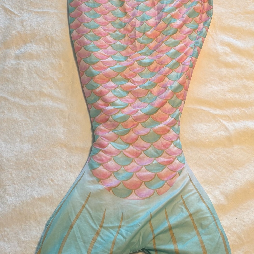 Authentic Kids mermaid Blue and Tan sleeping bag